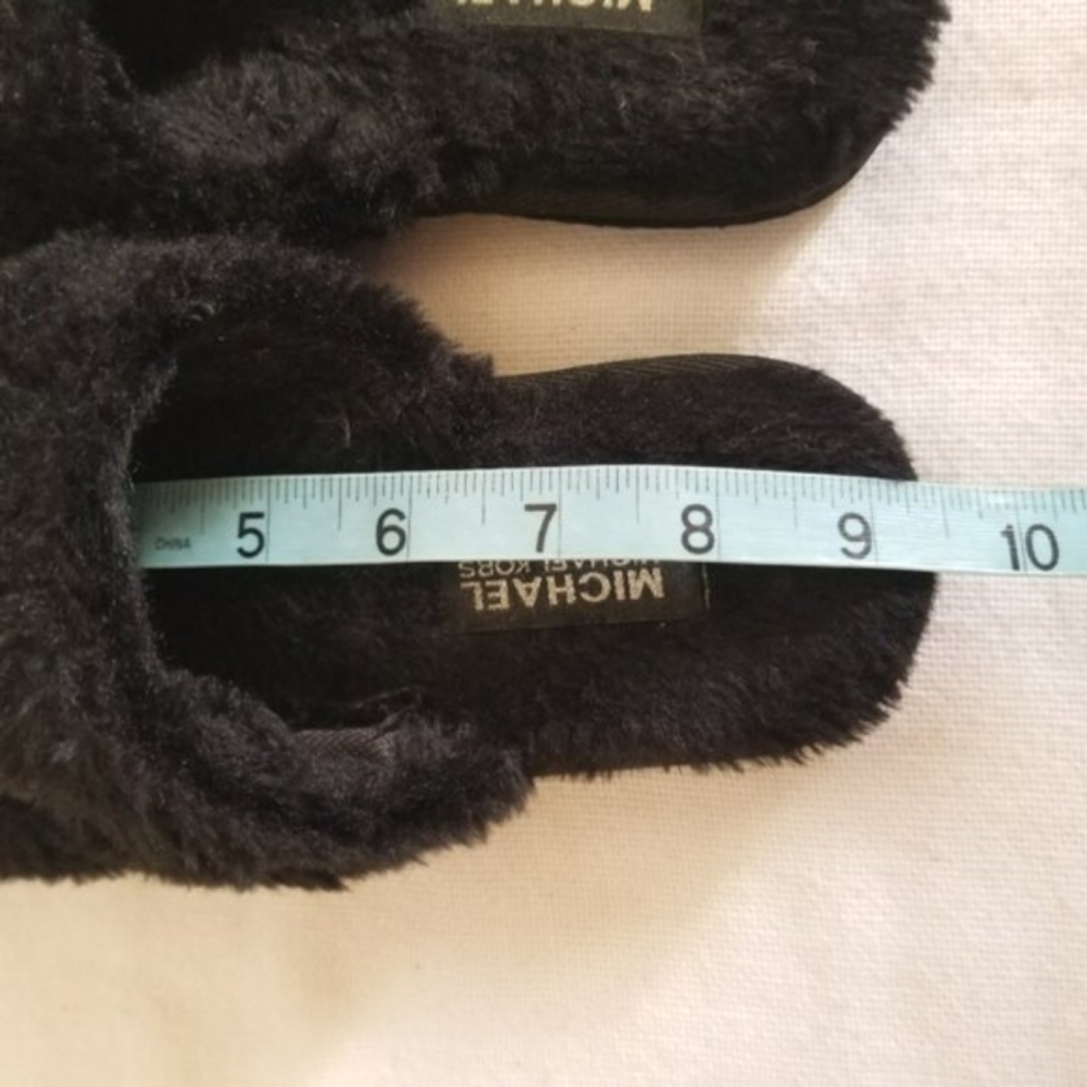 Michael Kors Black Faux Fur Slippers Size 7.5 - Picture 5 of 6